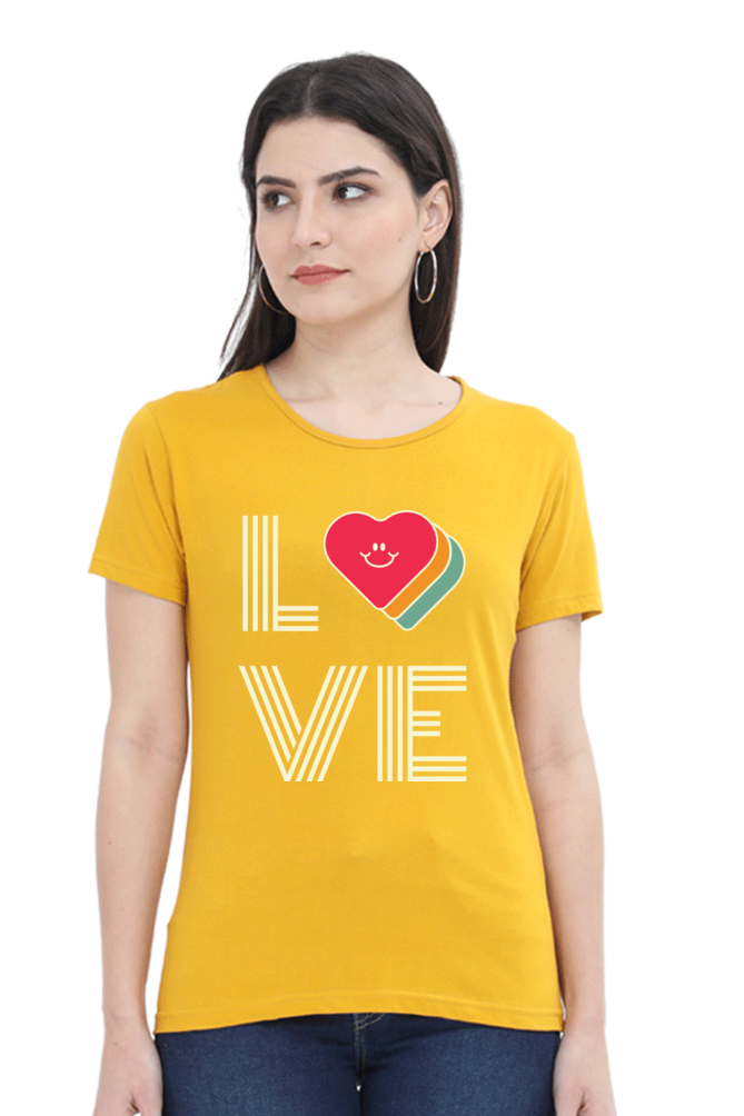 TrendzyKart I Love Digital Print Women Half Sleeve T-shirt