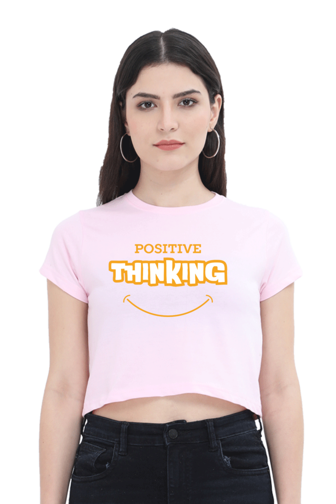 TrendzyKart Positive Thinking Digital Print Women Crop Top