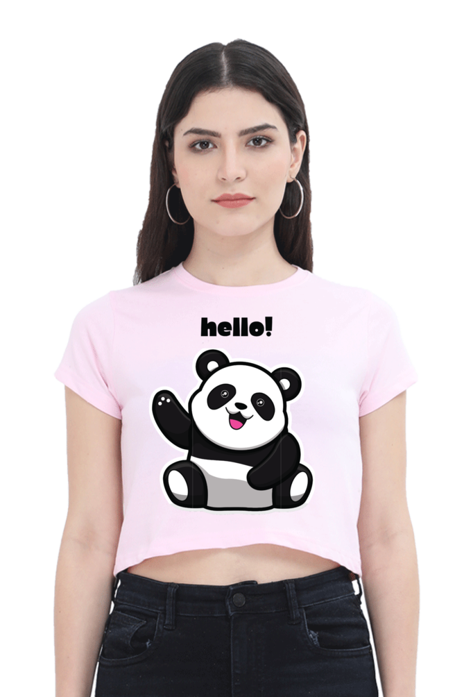 TrendzyKart Hello Panda Digital Print Women Crop Top