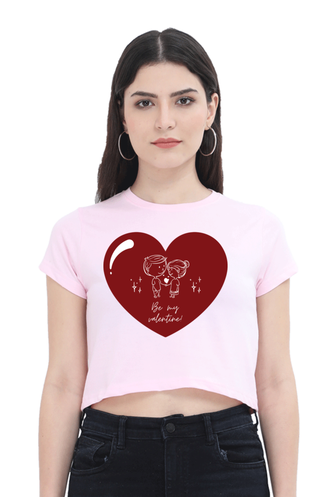 TrendzyKart Be My Valentine Digital Print Women Crop Top