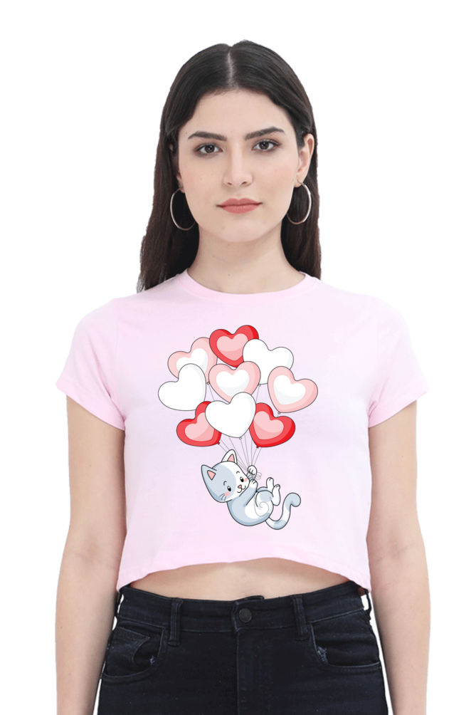 TrendzyKart Cat Lover Digital Print Women Crop Top