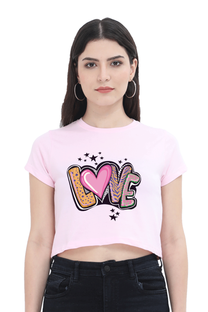 TrendzyKart Love Digital Print Women Crop Top