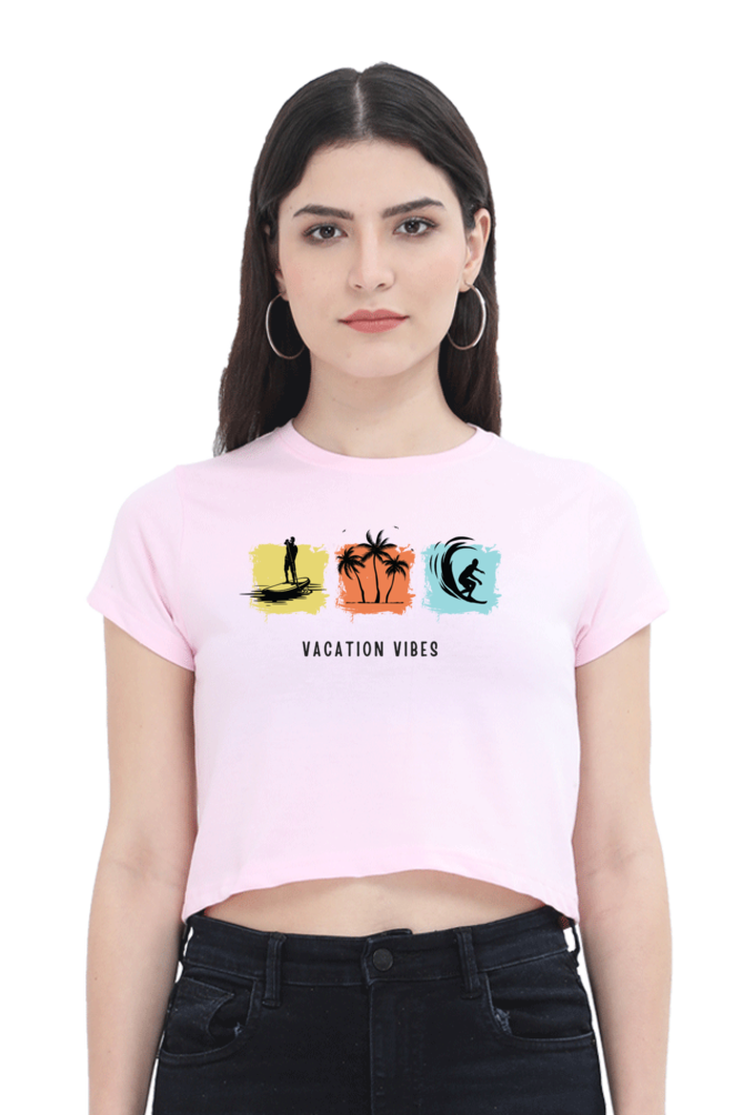 TrendzyKart Vacation Vibes Digital Print Women Crop Top