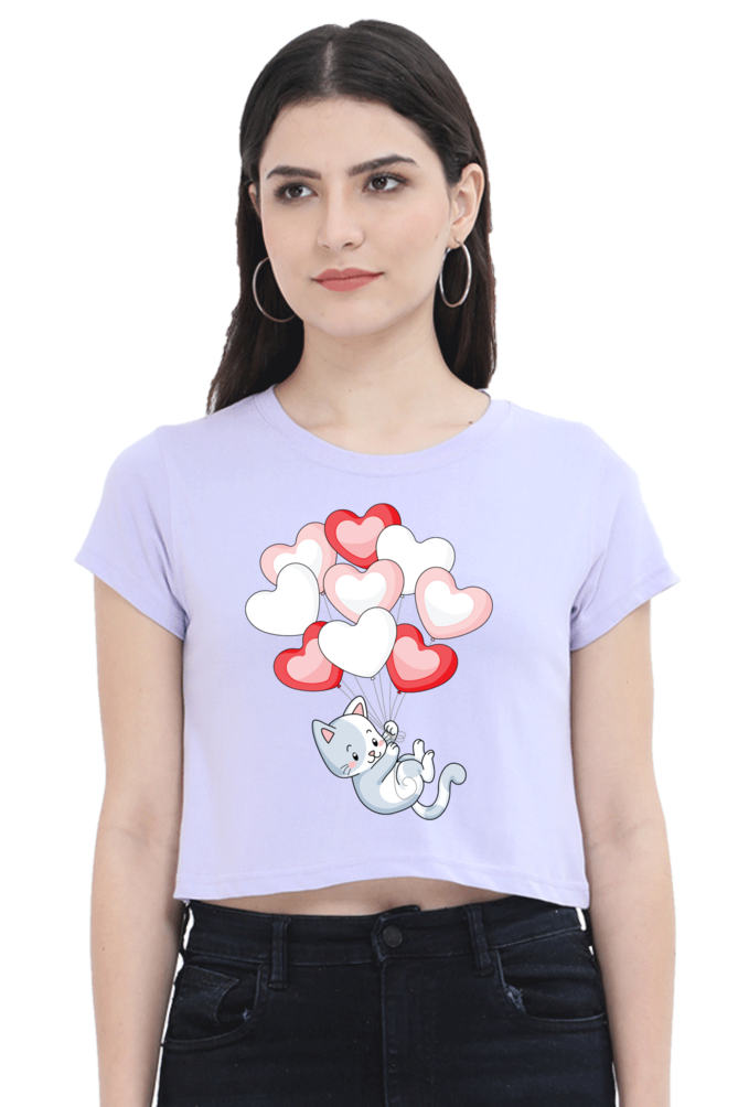 TrendzyKart Cat Lover Digital Print Women Crop Top