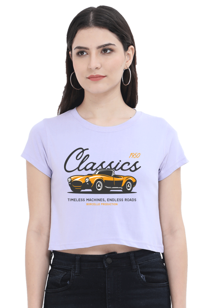 TrendzyKart Classic 1950 Vintage Car Digital Print Women Crop Top