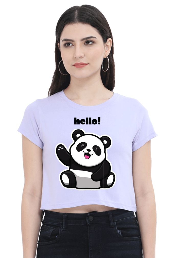 TrendzyKart Hello Panda Digital Print Women Crop Top