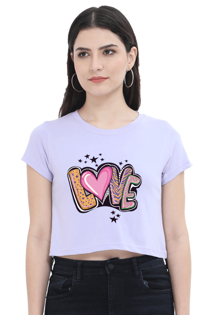 TrendzyKart Love Digital Print Women Crop Top