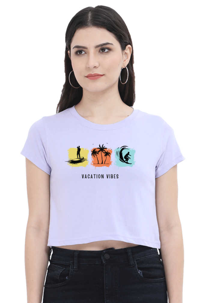 TrendzyKart Vacation Vibes Digital Print Women Crop Top