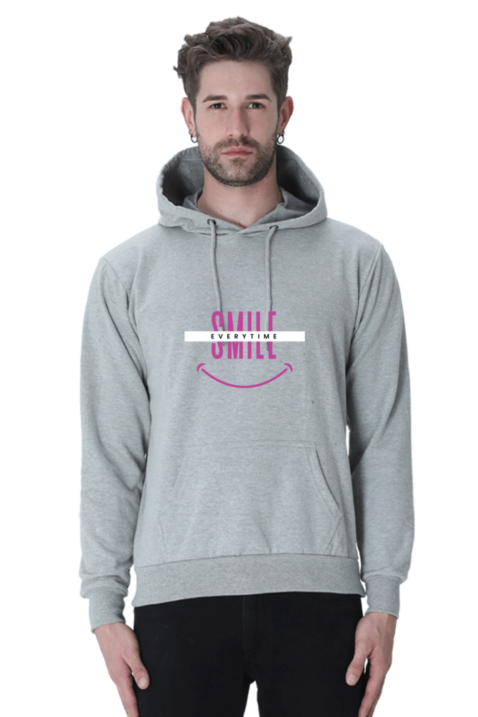 TrendzyKart Smile Everytime Print Unisex Hooded Sweatshirt