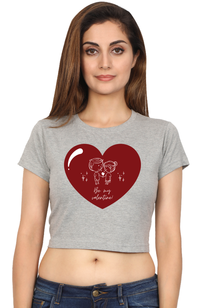 TrendzyKart Be My Valentine Digital Print Women Crop Top