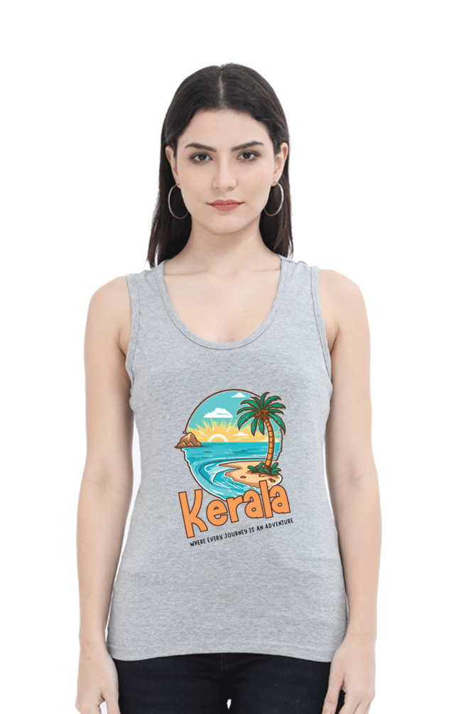 TrendzyKart Kerela Beach Digital Print Women Tank Top