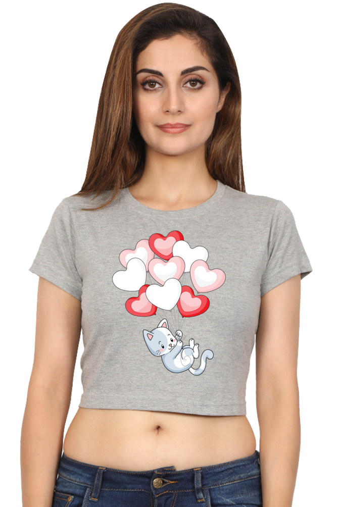 TrendzyKart Cat Lover Digital Print Women Crop Top