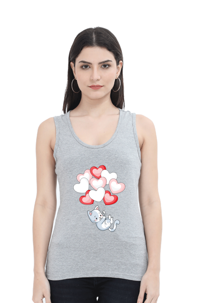 TrendzyKart Cat Lover Print Women Tank Top