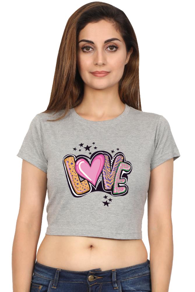 TrendzyKart Love Digital Print Women Crop Top