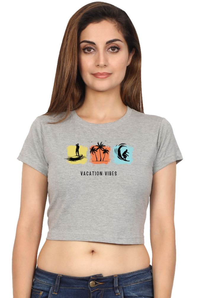 TrendzyKart Vacation Vibes Digital Print Women Crop Top