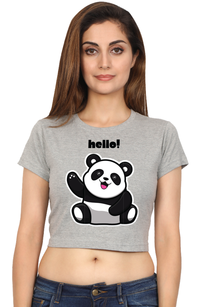 TrendzyKart Hello Panda Digital Print Women Crop Top