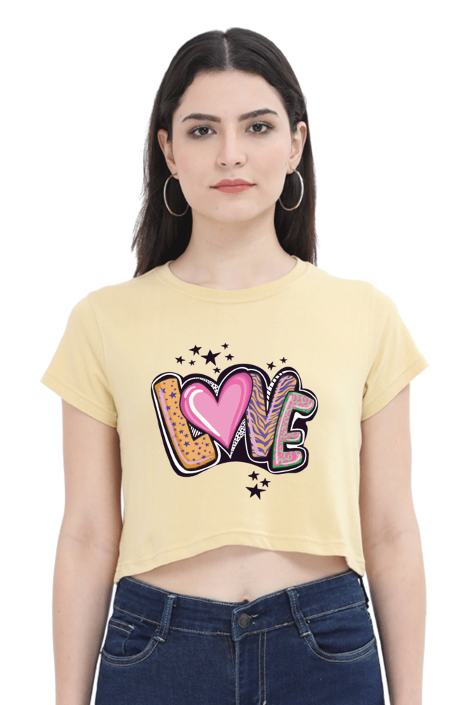 TrendzyKart Love Digital Print Women Crop Top