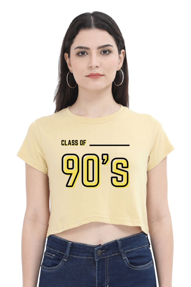 TrendzyKart Class of 90's Digital Print Women Crop Top