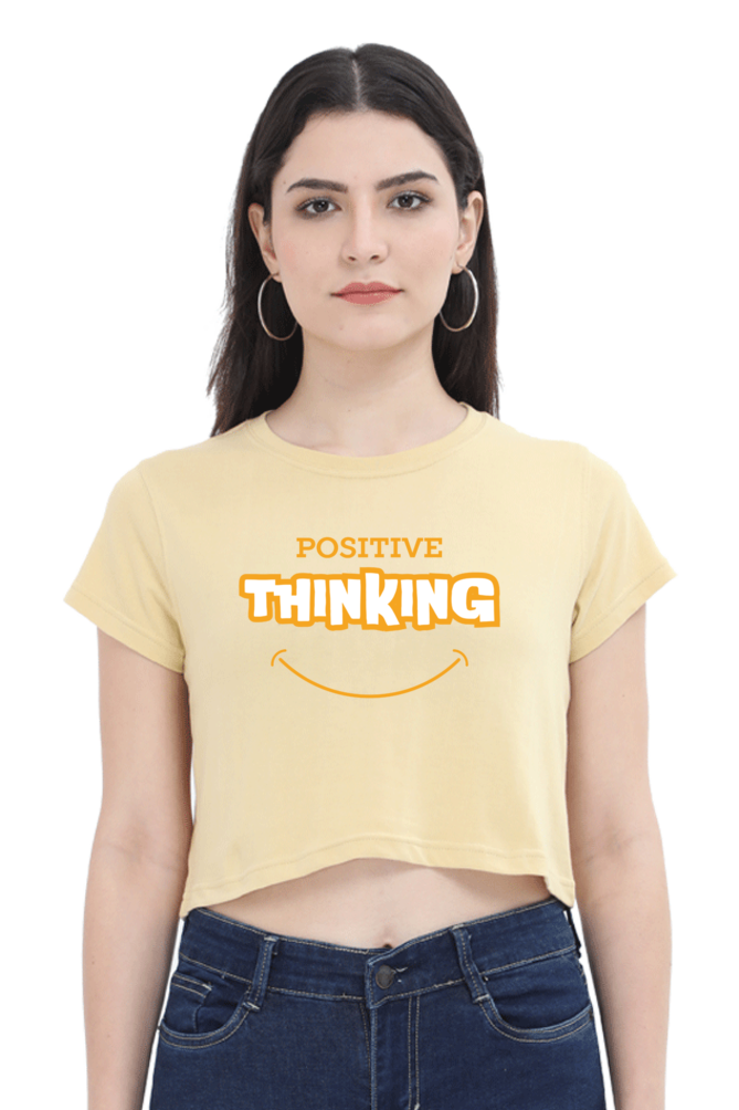 TrendzyKart Positive Thinking Digital Print Women Crop Top