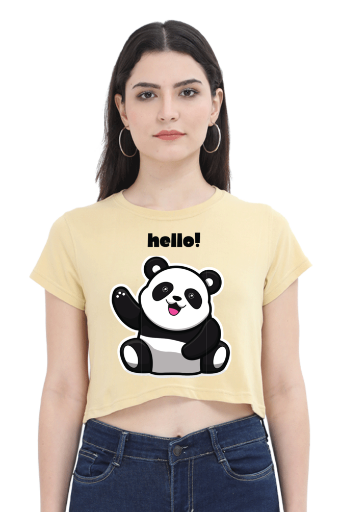 TrendzyKart Hello Panda Digital Print Women Crop Top