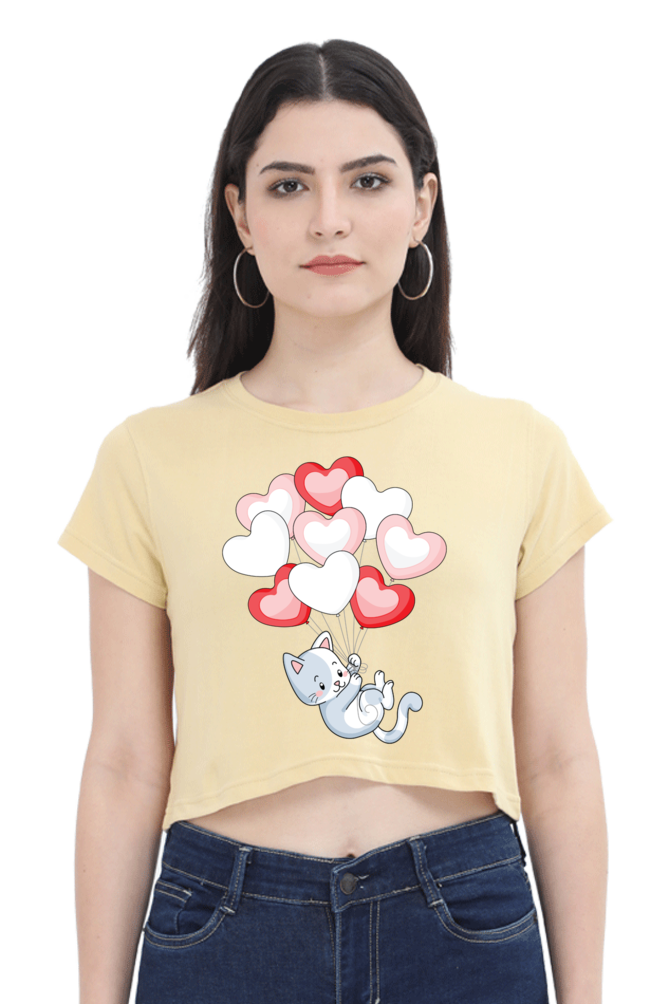 TrendzyKart Cat Lover Digital Print Women Crop Top