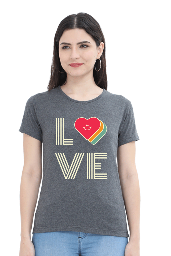 TrendzyKart I Love Digital Print Women Half Sleeve T-shirt