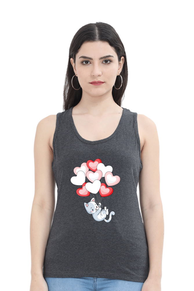 TrendzyKart Cat Lover Print Women Tank Top