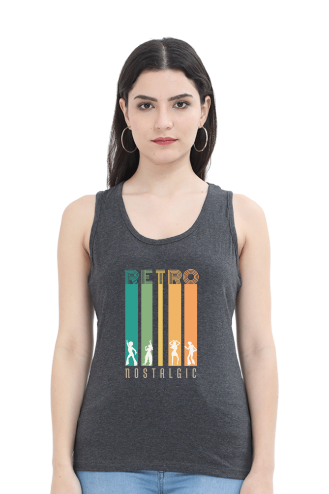 TrendzyKart Retro Nostalgic Digital Print Women Tank Top