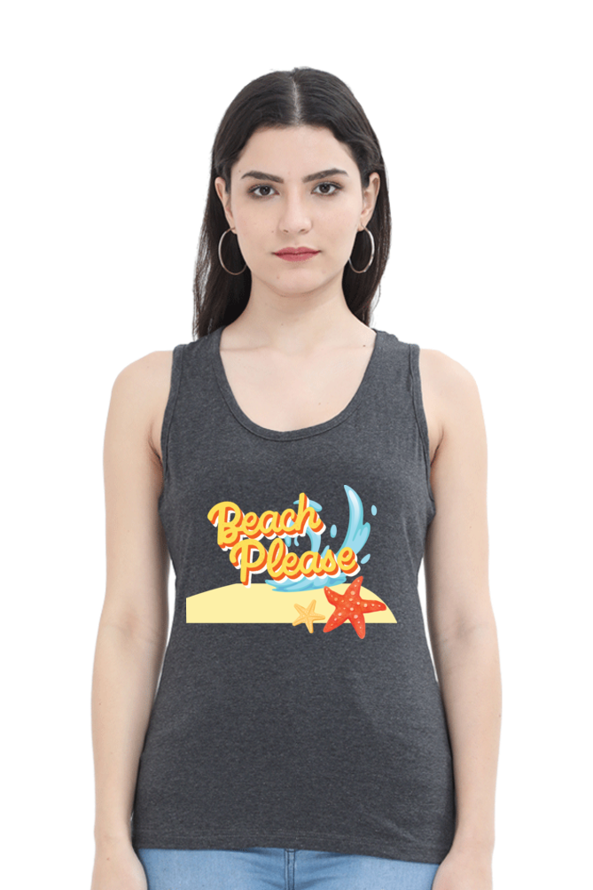 TrendzyKart Beach Please! Digital Print Women Tank Top