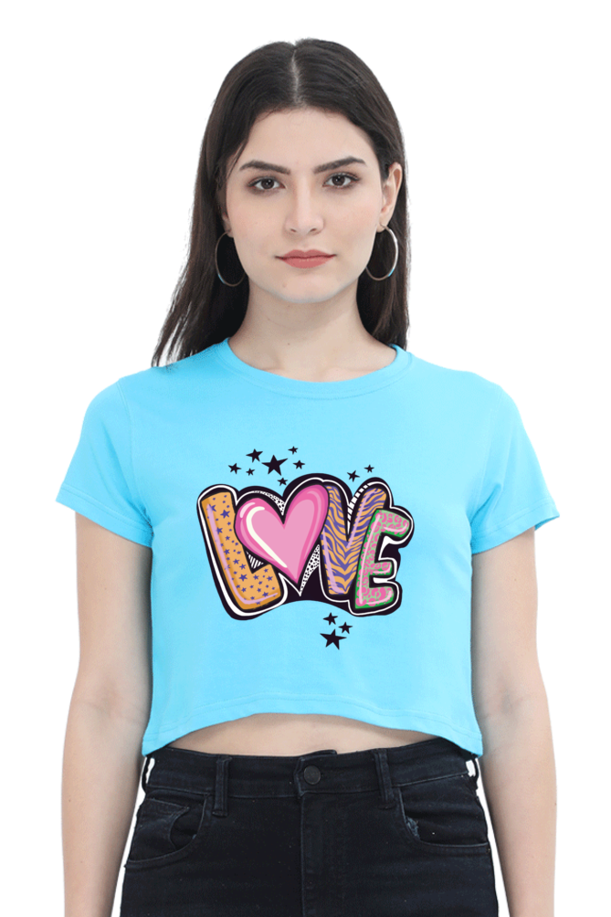 TrendzyKart Love Digital Print Women Crop Top