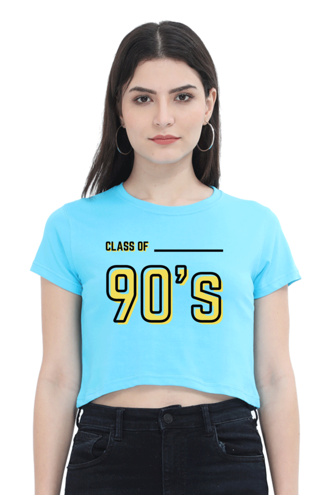 TrendzyKart Class of 90's Digital Print Women Crop Top