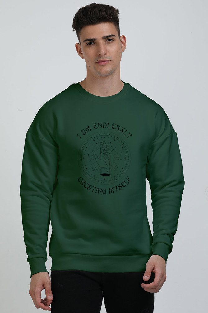 TrendzyKart Unisex Oversized Sweatshirts - I am Endlessley Creating Myself